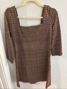 Free People Square-Neck Multicolor Knit Women’s Dress